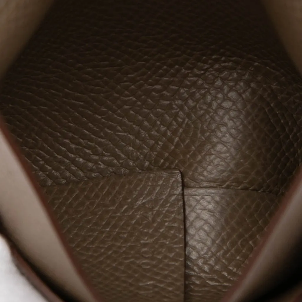 Hermès Epsom Bastia Coin Purse Brown Leather Very good - Model View