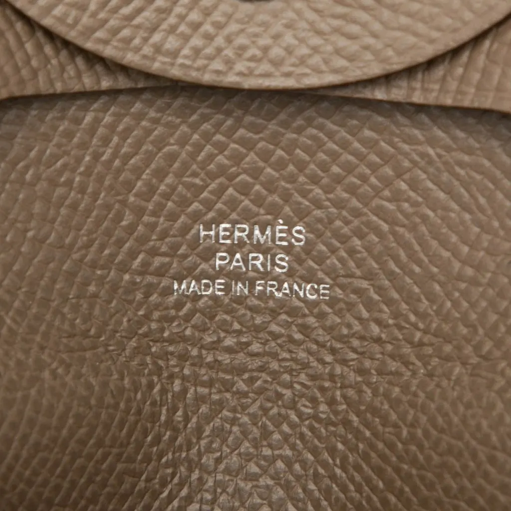Hermès Epsom Bastia Coin Purse Brown Leather Very good - Box View