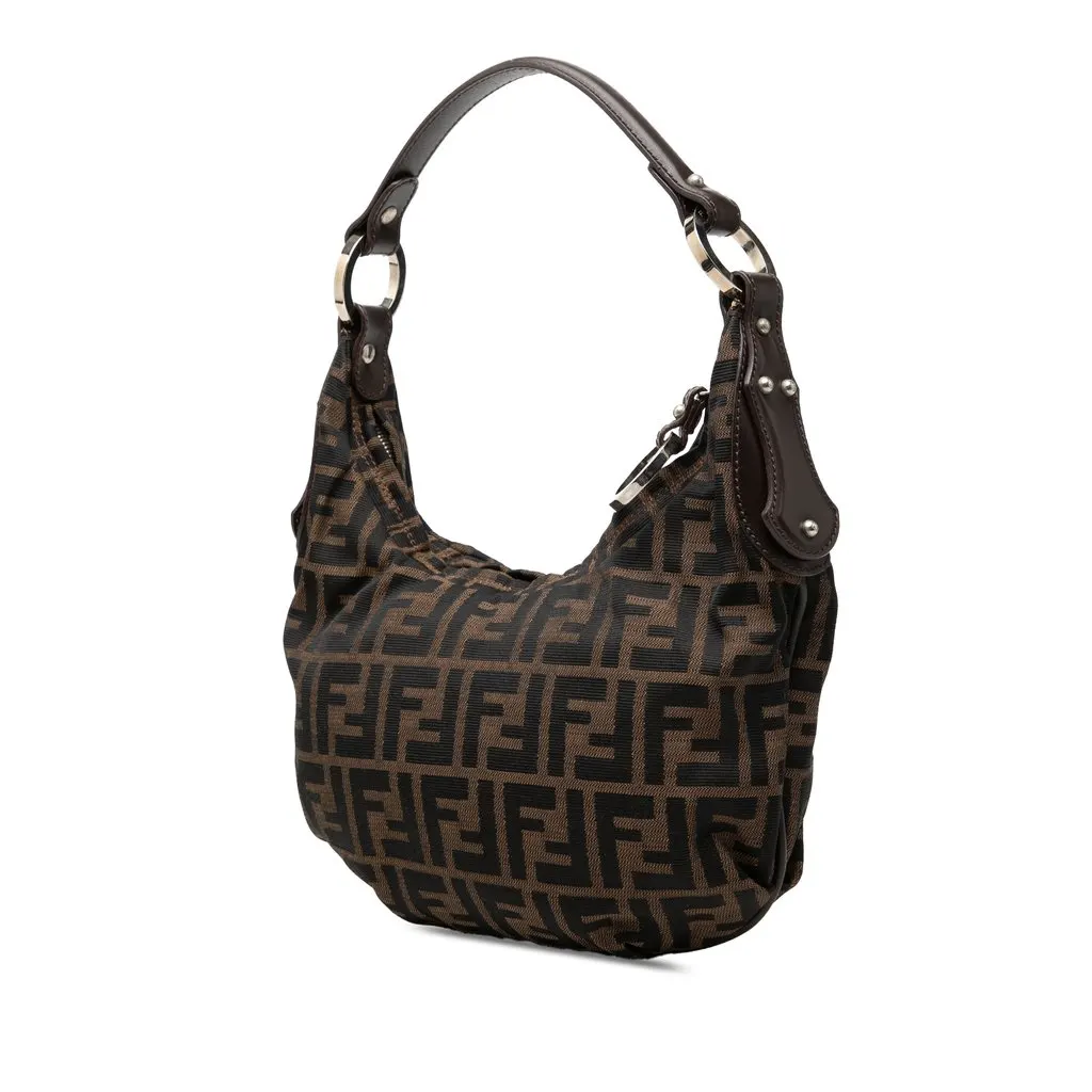 Fendi Zucca Canvas Chef Hobo Brown Very good - Back View