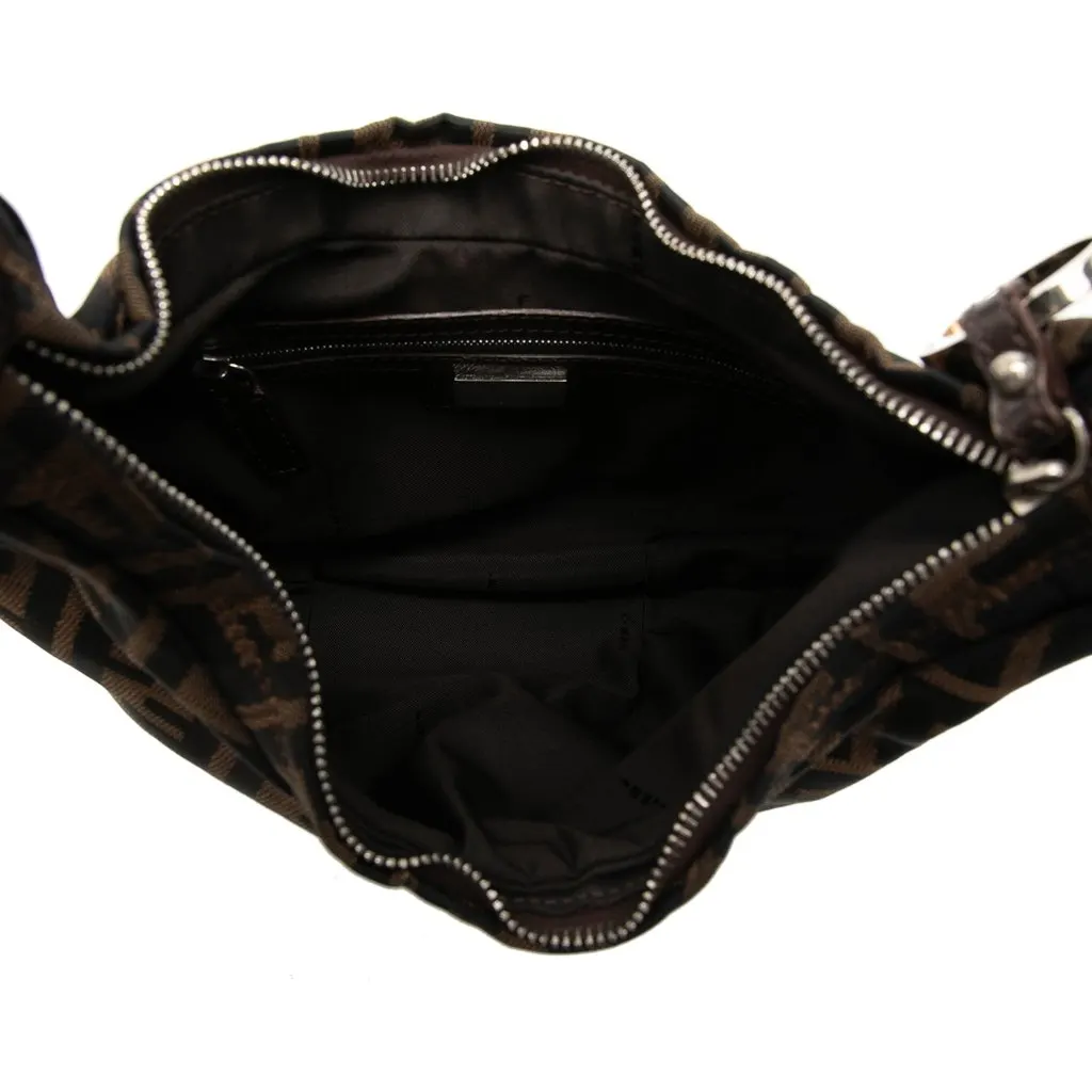 Fendi Zucca Canvas Chef Hobo Brown Very good - Model View