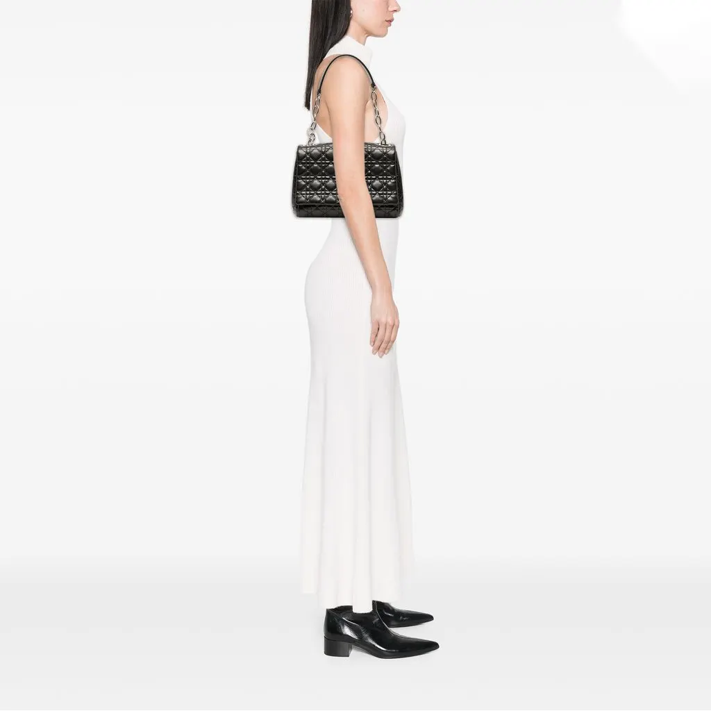 Dior Lambskin Cannage Soft Flap Black Leather Very good - Box View