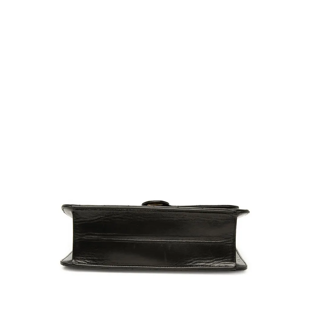 Chanel Medium CC Quilted Lambskin Single Flap Black Leather Very good - Inside View