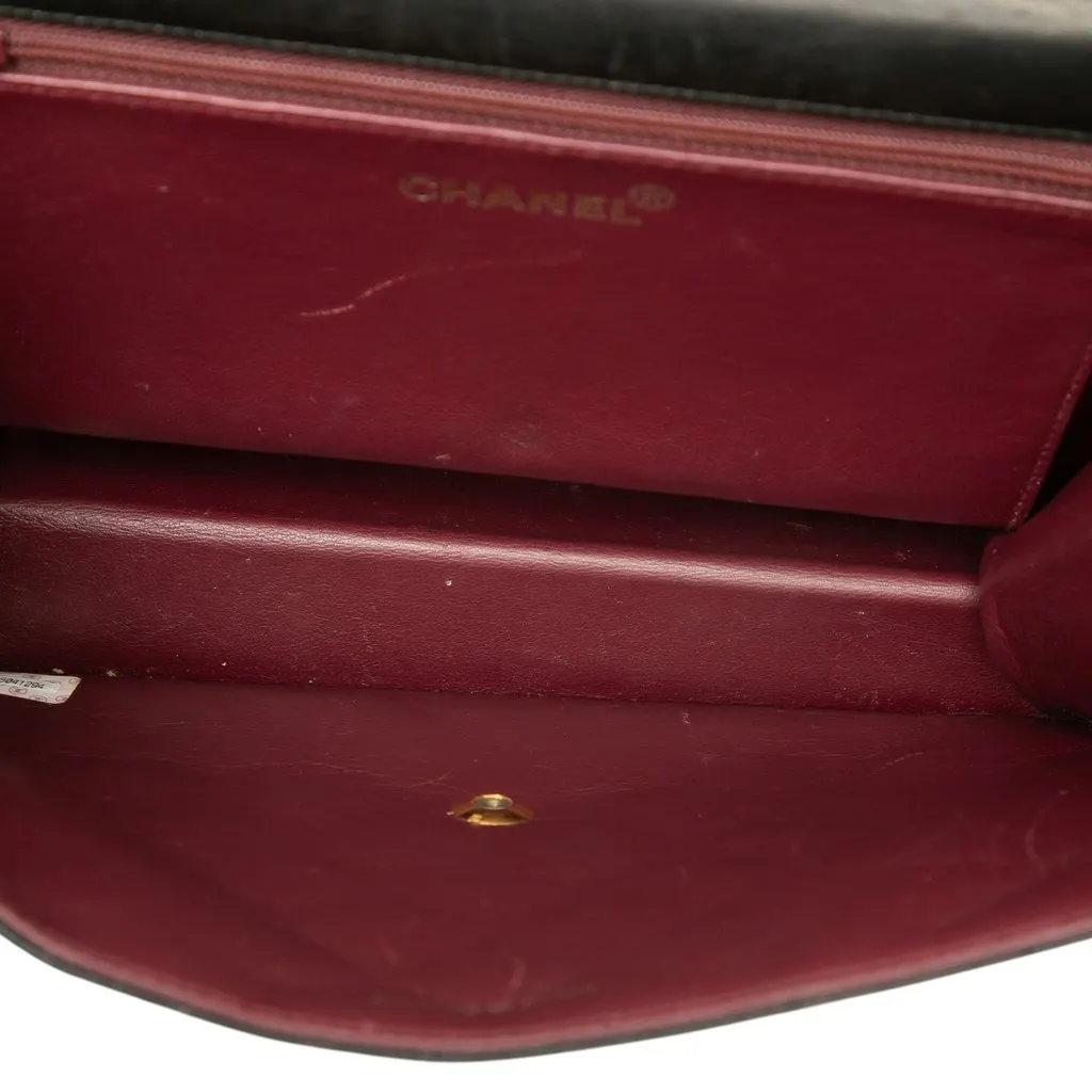 Chanel Medium CC Quilted Lambskin Single Flap Black Leather Very good - Model View