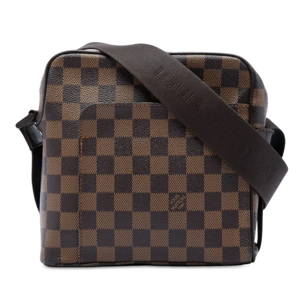 Louis Vuitton Damier Ebene Olav PM Brown Canvas Good - Front View