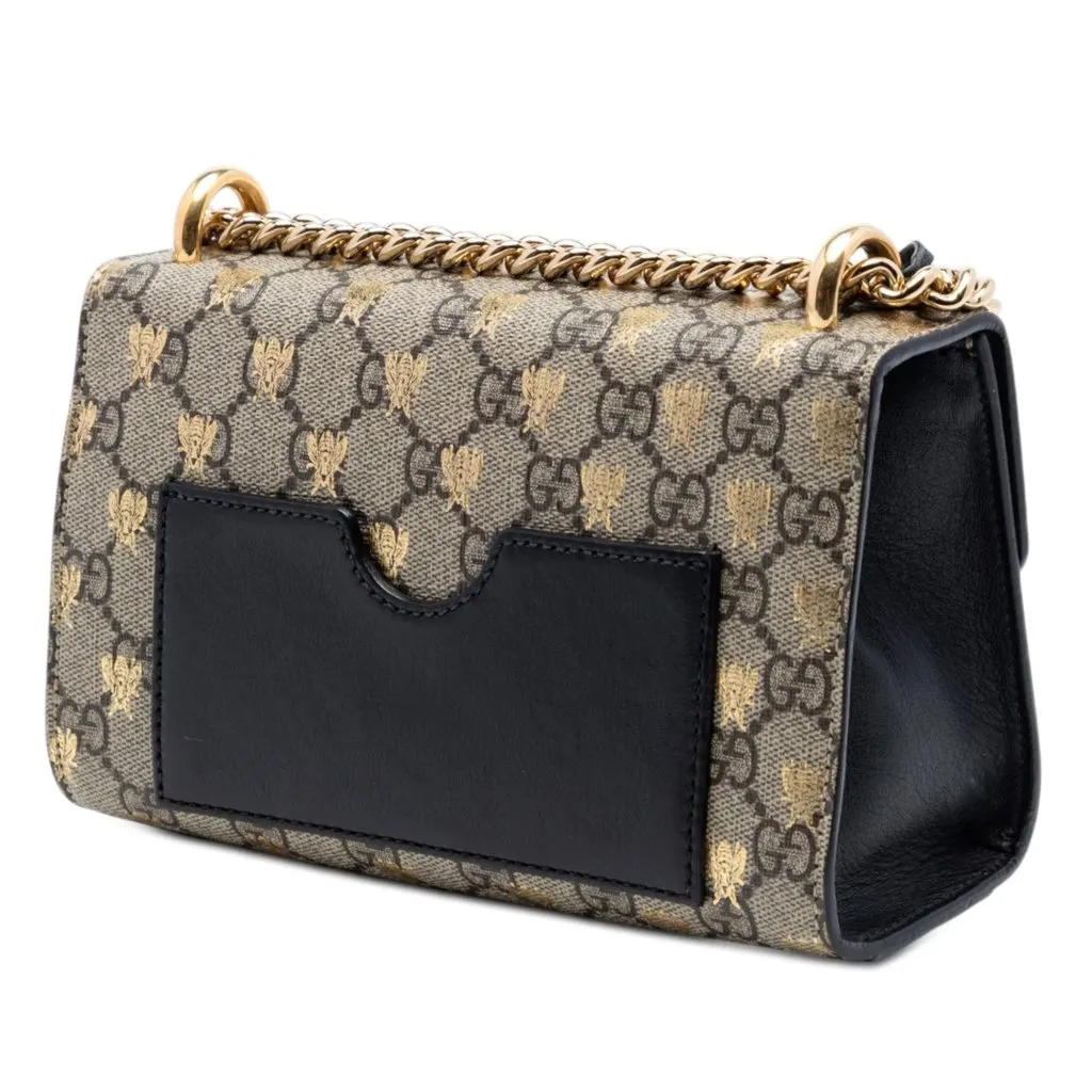 Gucci Small GG Supreme Bee Padlock Crossbody Beige Very good - Back View