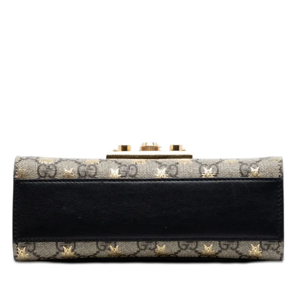 Gucci Small GG Supreme Bee Padlock Crossbody Beige Very good - Inside View