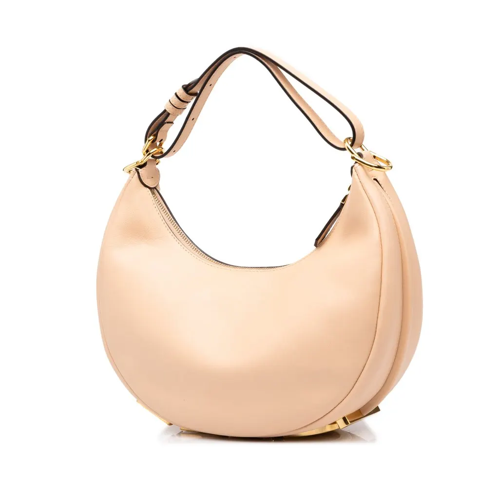 Fendi Small Leather Fendigraphy Hobo Pink Leather Very good - Back View