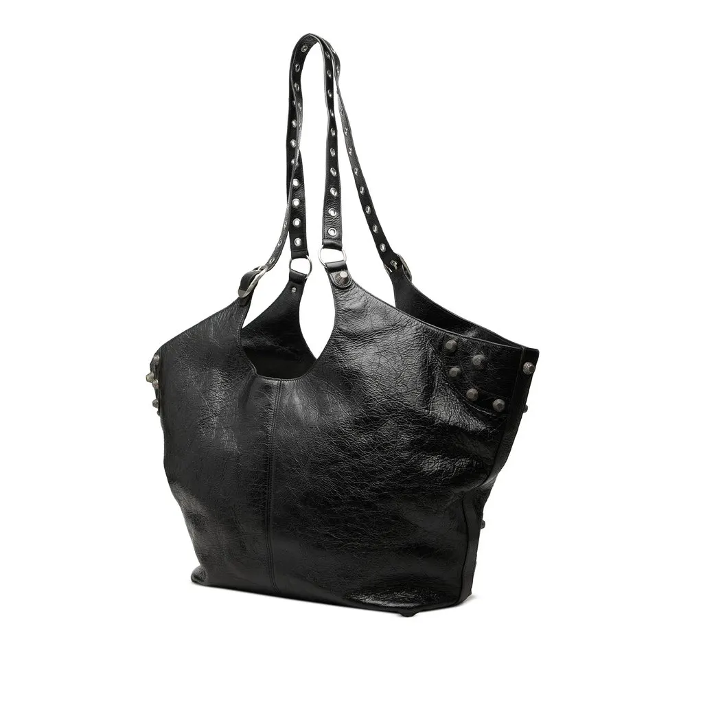Balenciaga Large Arena Lambskin Motocross Le Cagole Carry All Tote Black Leather Very good - Back View