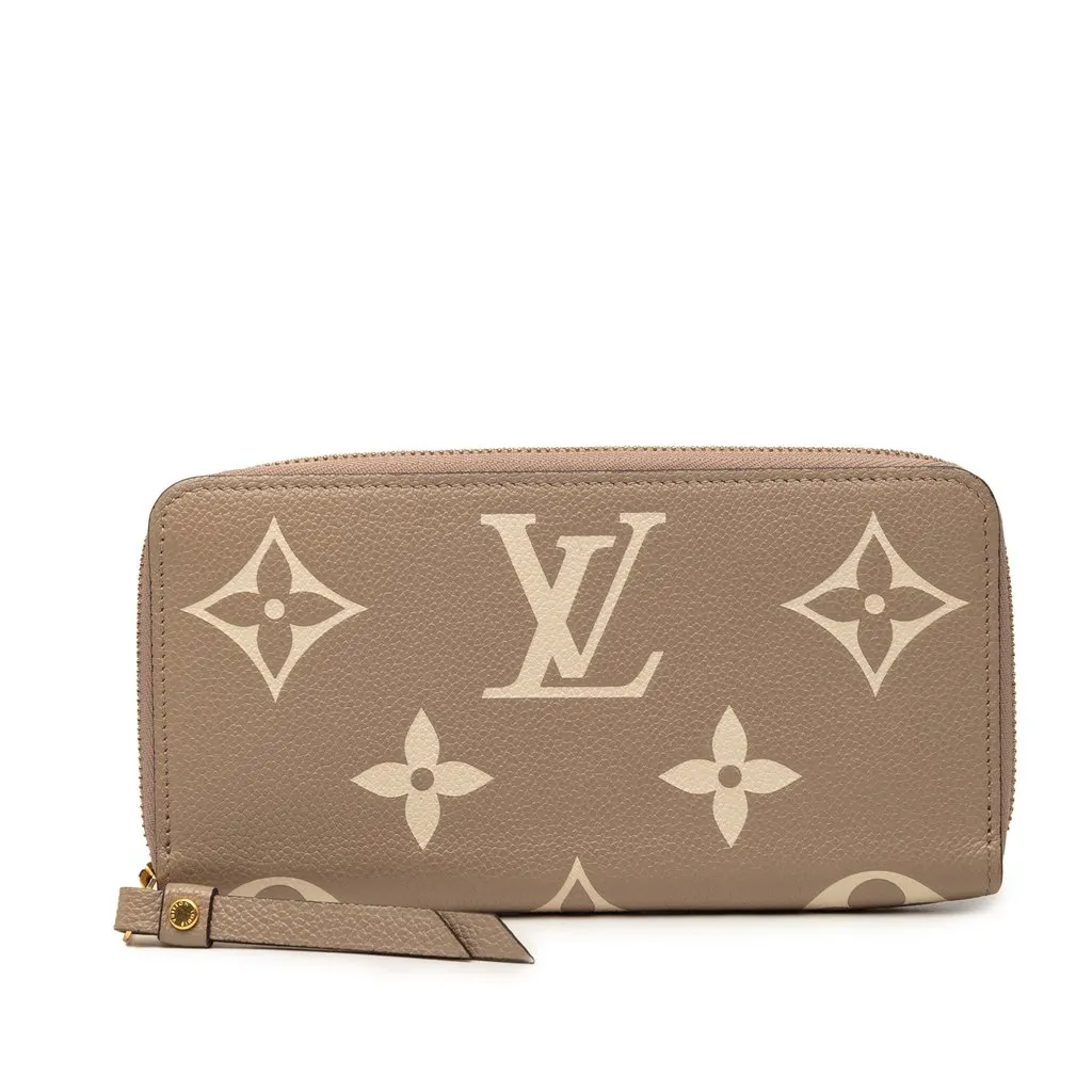 Louis Vuitton Bicolor Monogram Empreinte Giant Zippy Wallet Brown Leather Very good - Front View