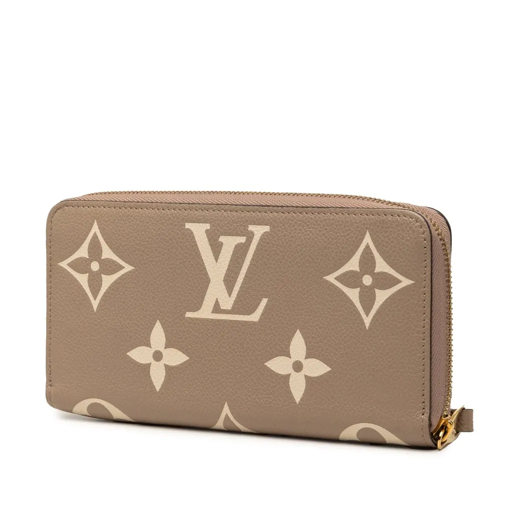 Louis Vuitton Bicolor Monogram Empreinte Giant Zippy Wallet Brown Leather Very good - Back View