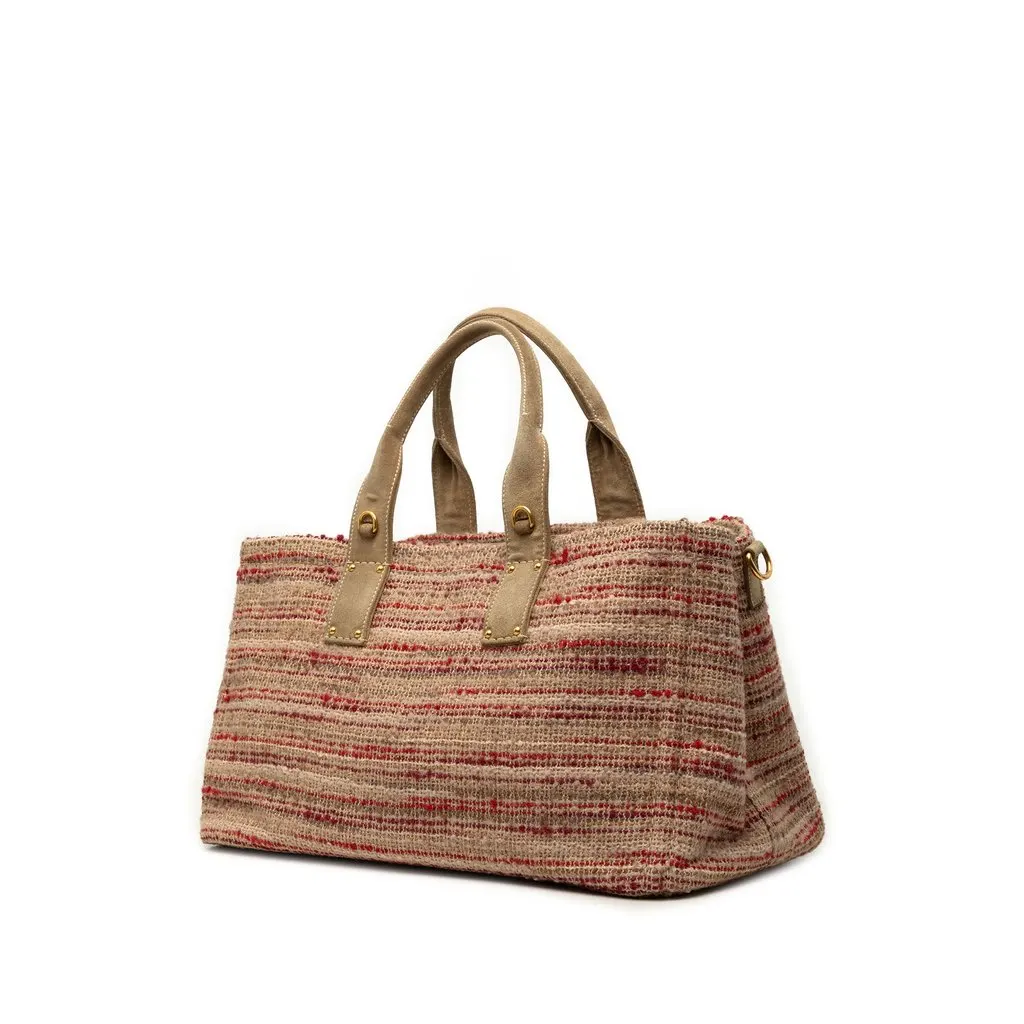 Prada Tweed Satchel MultiColor Very good - Back View