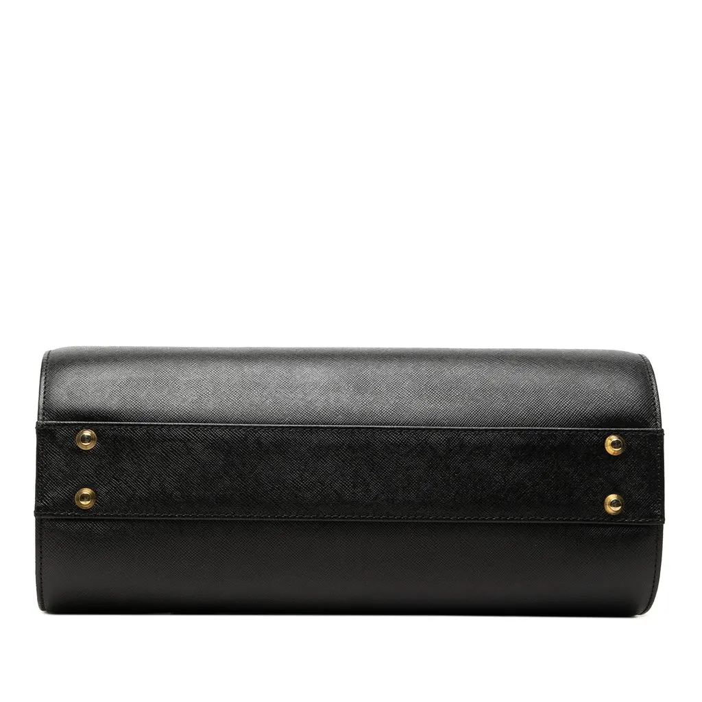 Burberry Leather Boston Bag Black Leather Good - Inside View