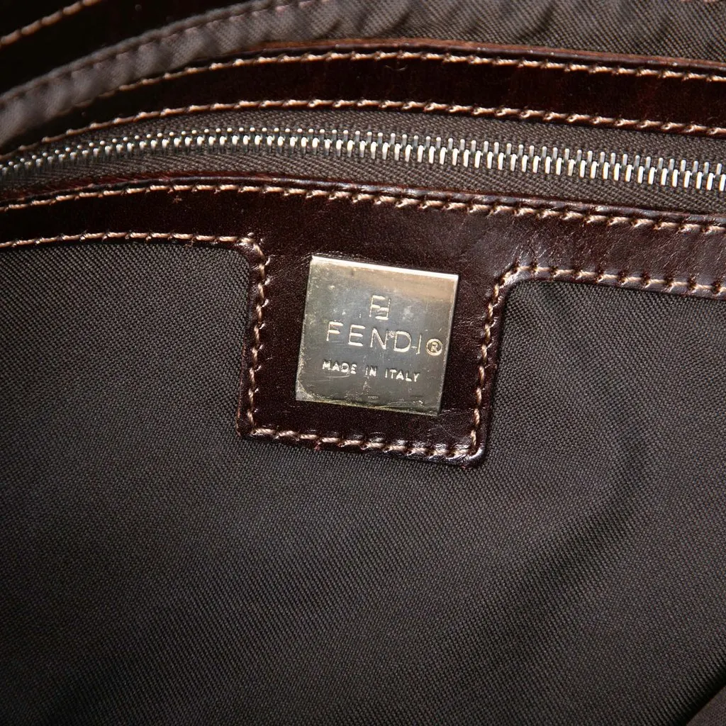 Fendi Zucca Canvas Shoulder Bag Beige Canvas Very good - Box View