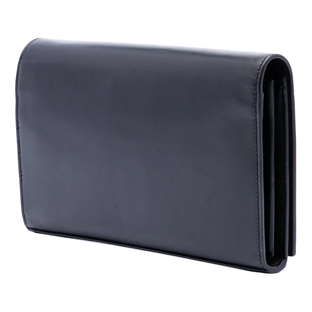 Saint Laurent Mini Smooth Calfskin Paris Wallet on Chain Black Leather Very good - Back View