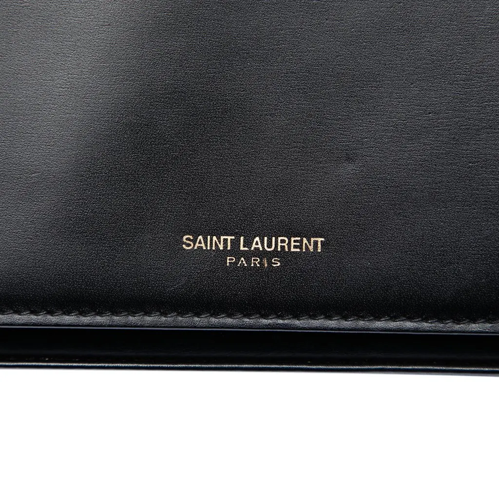 Saint Laurent Mini Smooth Calfskin Paris Wallet on Chain Black Leather Very good - Box View