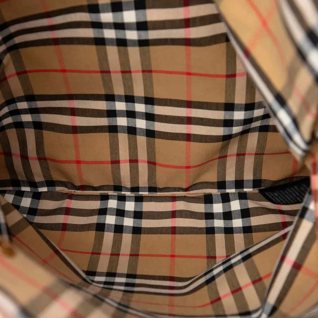 Burberry House Check Canvas Rainbow Tote Beige Very good - Model View