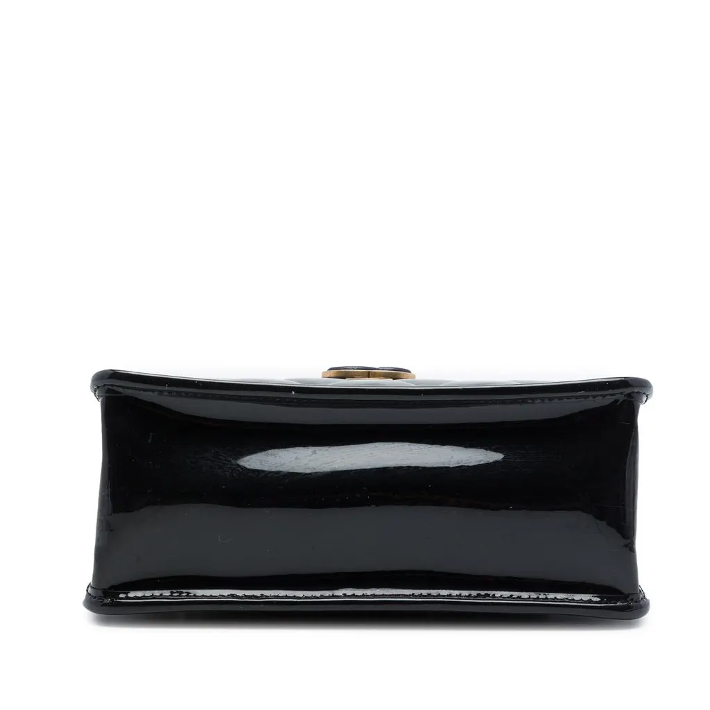 Chanel Mini Quilted Patent Graphic Catch Flap Black Leather Very good - Inside View