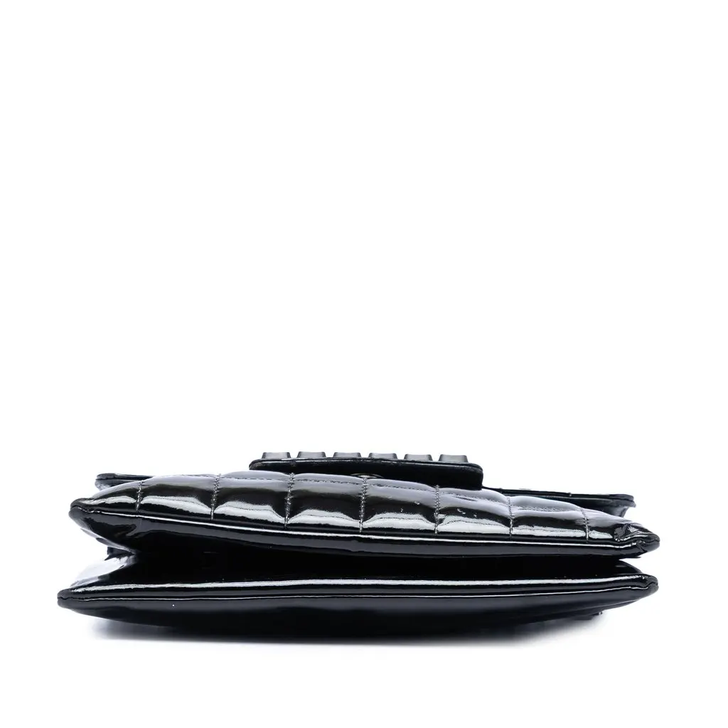 Chanel Chocolate Bar Patent Digital Flap Black Leather Very good - Inside View