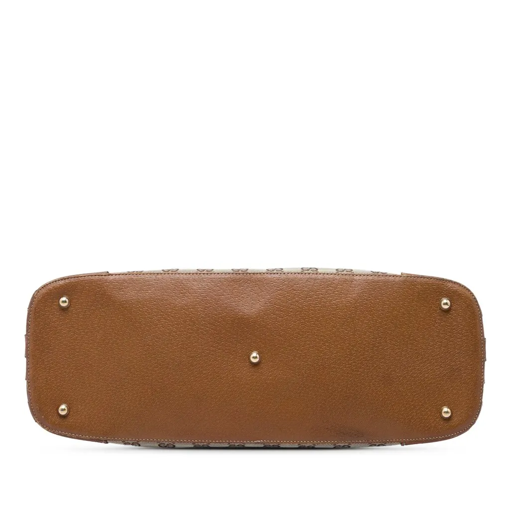 Gucci GG Canvas Dome Nailhead Handbag Beige Canvas Good - Inside View