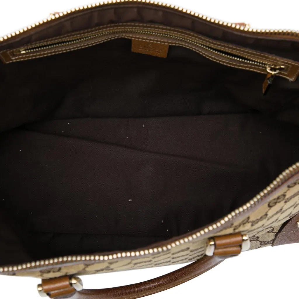 Gucci GG Canvas Dome Nailhead Handbag Beige Canvas Good - Model View