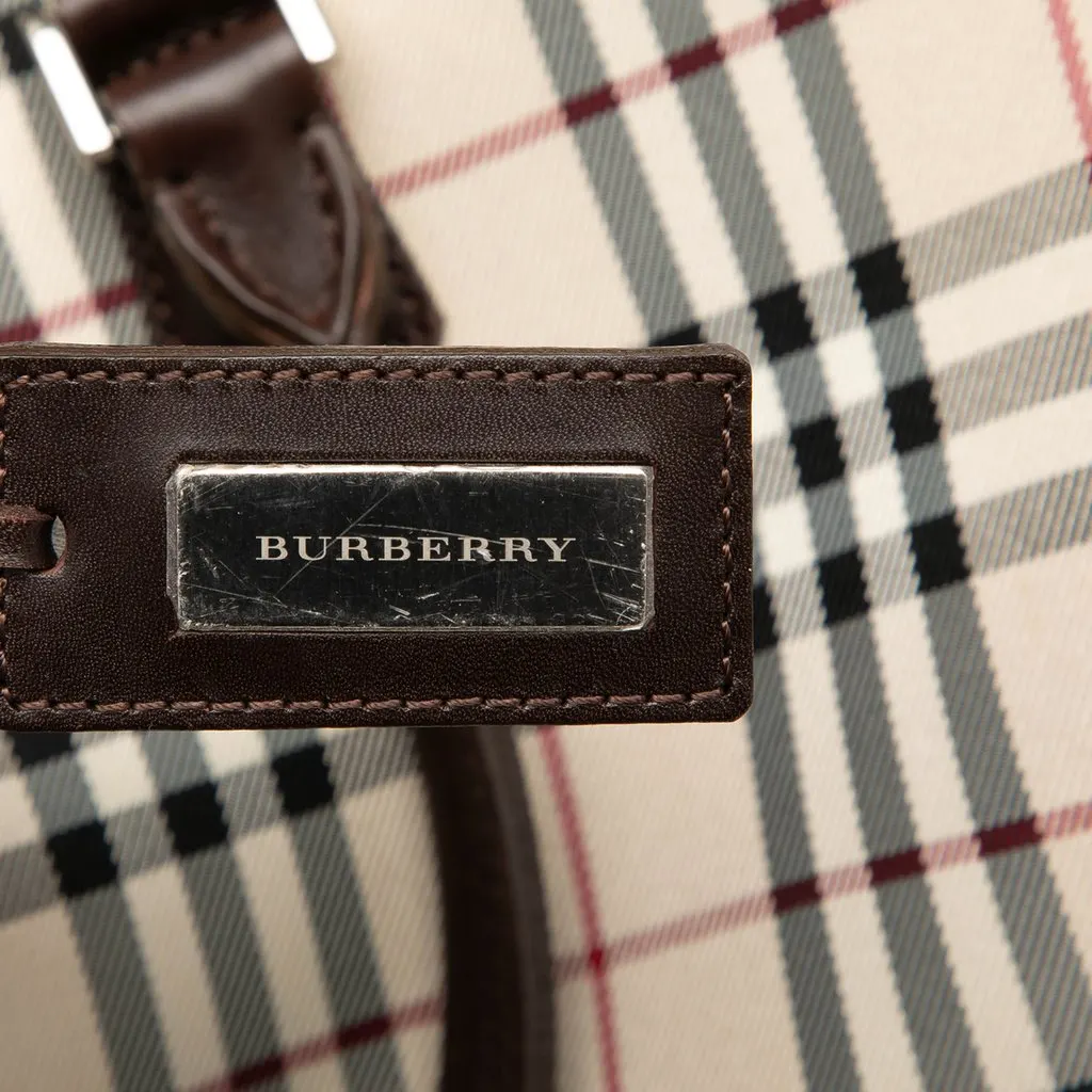 Burberry House Check Canvas Travel Bag Beige Good - Box View