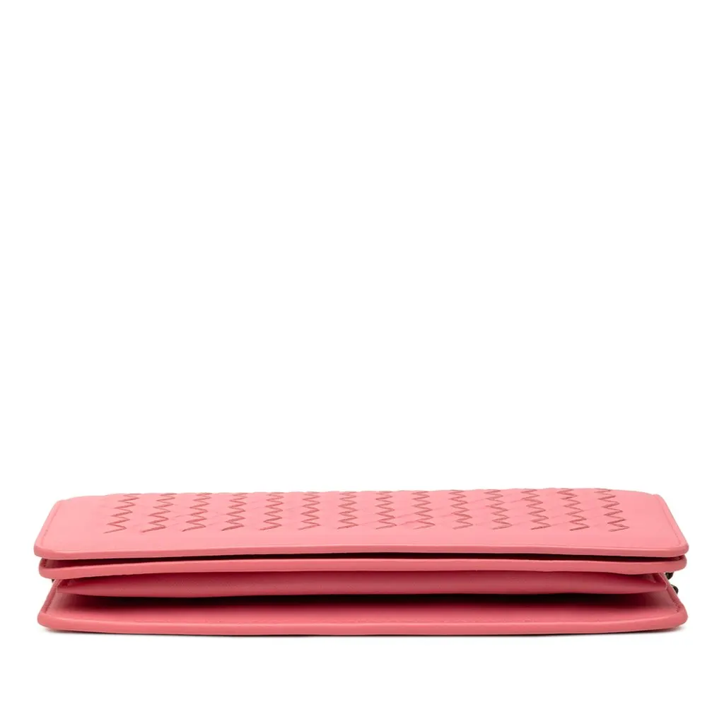 Bottega Veneta Nappa Intrecciato Continental Wallet on Chain Pink Leather Very good - Inside View