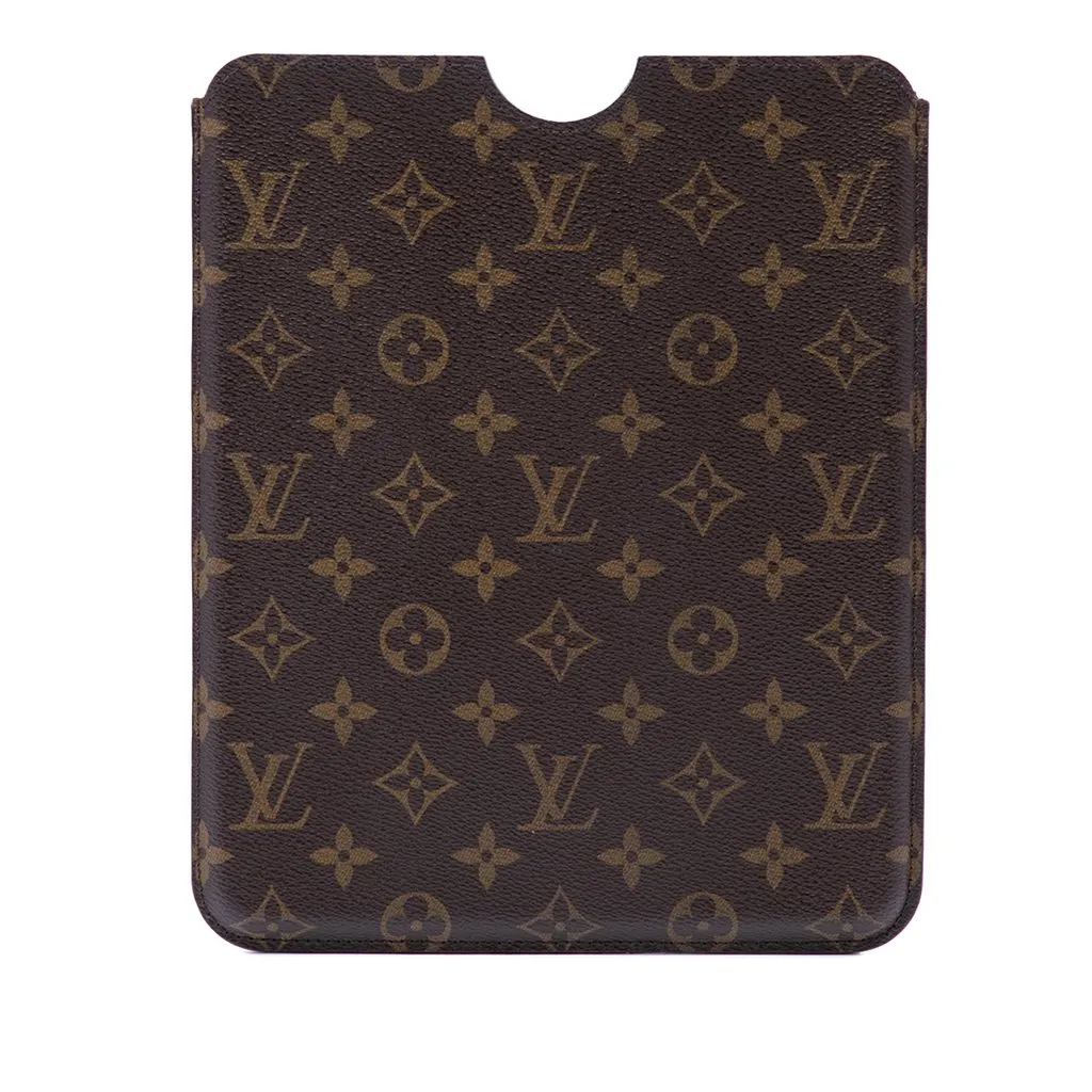 Louis Vuitton Monogram iPad Case Brown Very good - Front View