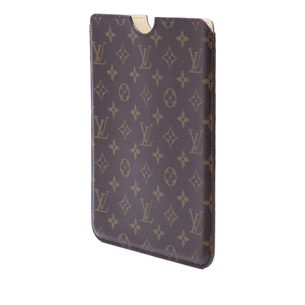 Louis Vuitton Monogram iPad Case Brown Very good - Back View