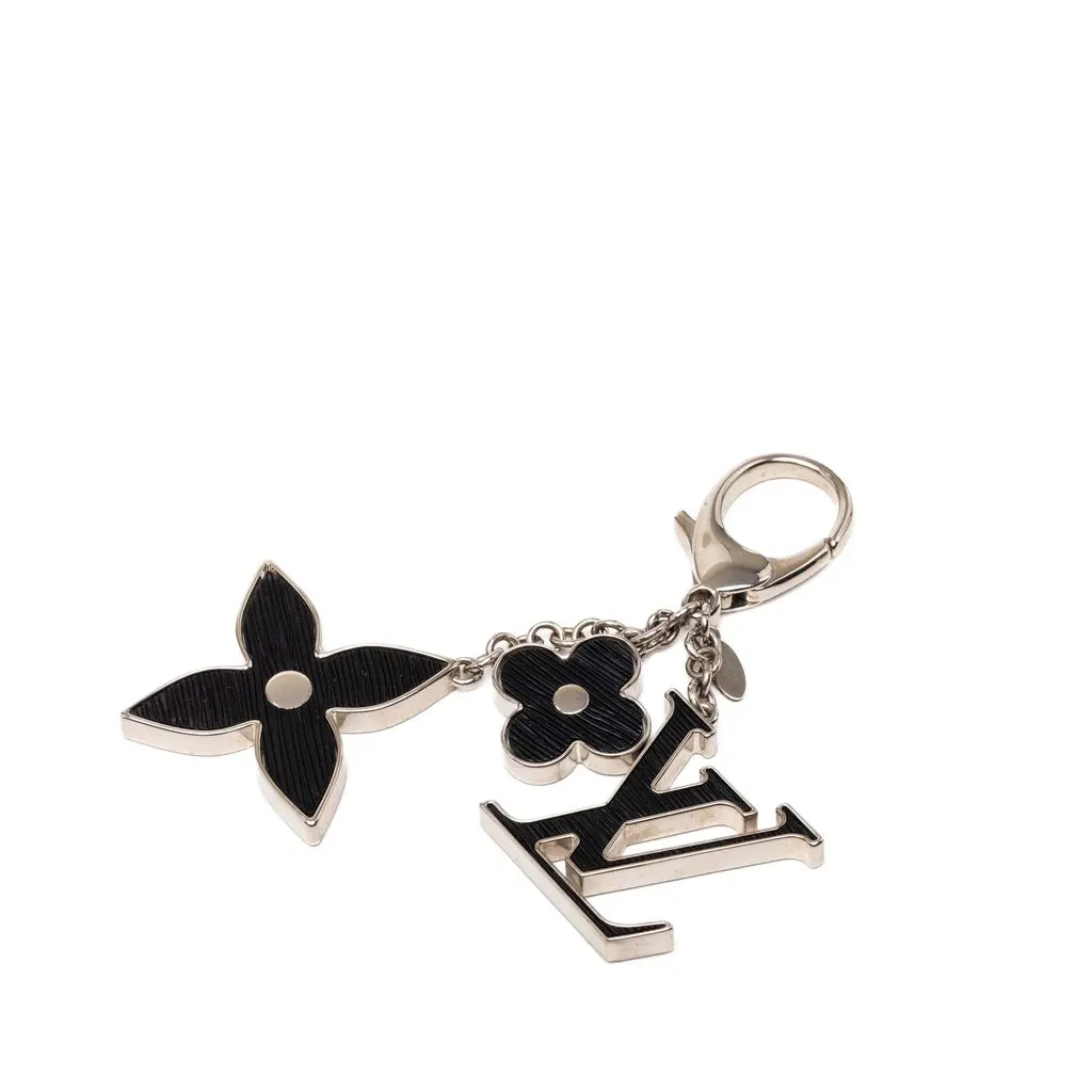 Louis Vuitton Brass Fleur D Epi Bag Charm Silver Metal Very good - Front View