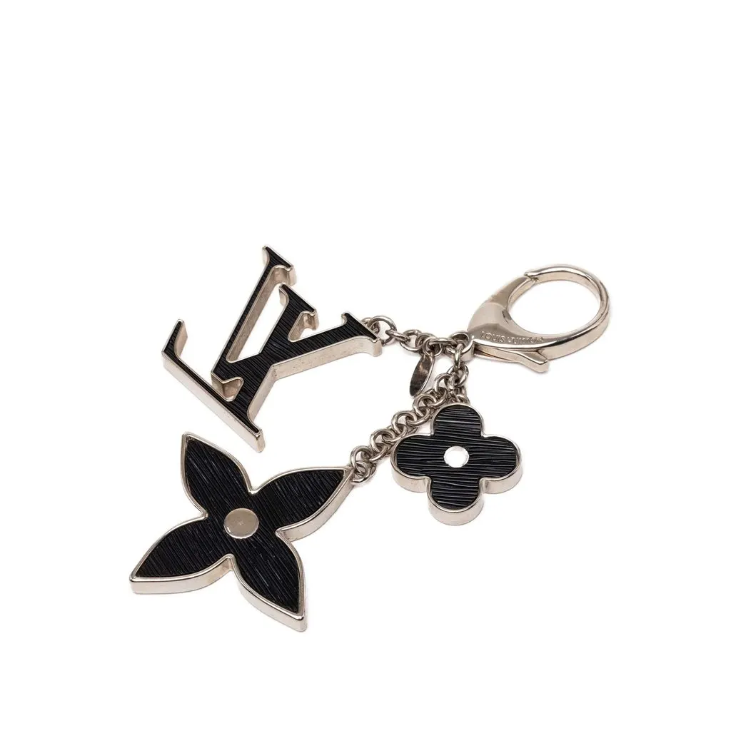 Louis Vuitton Brass Fleur D Epi Bag Charm Silver Metal Very good - Back View