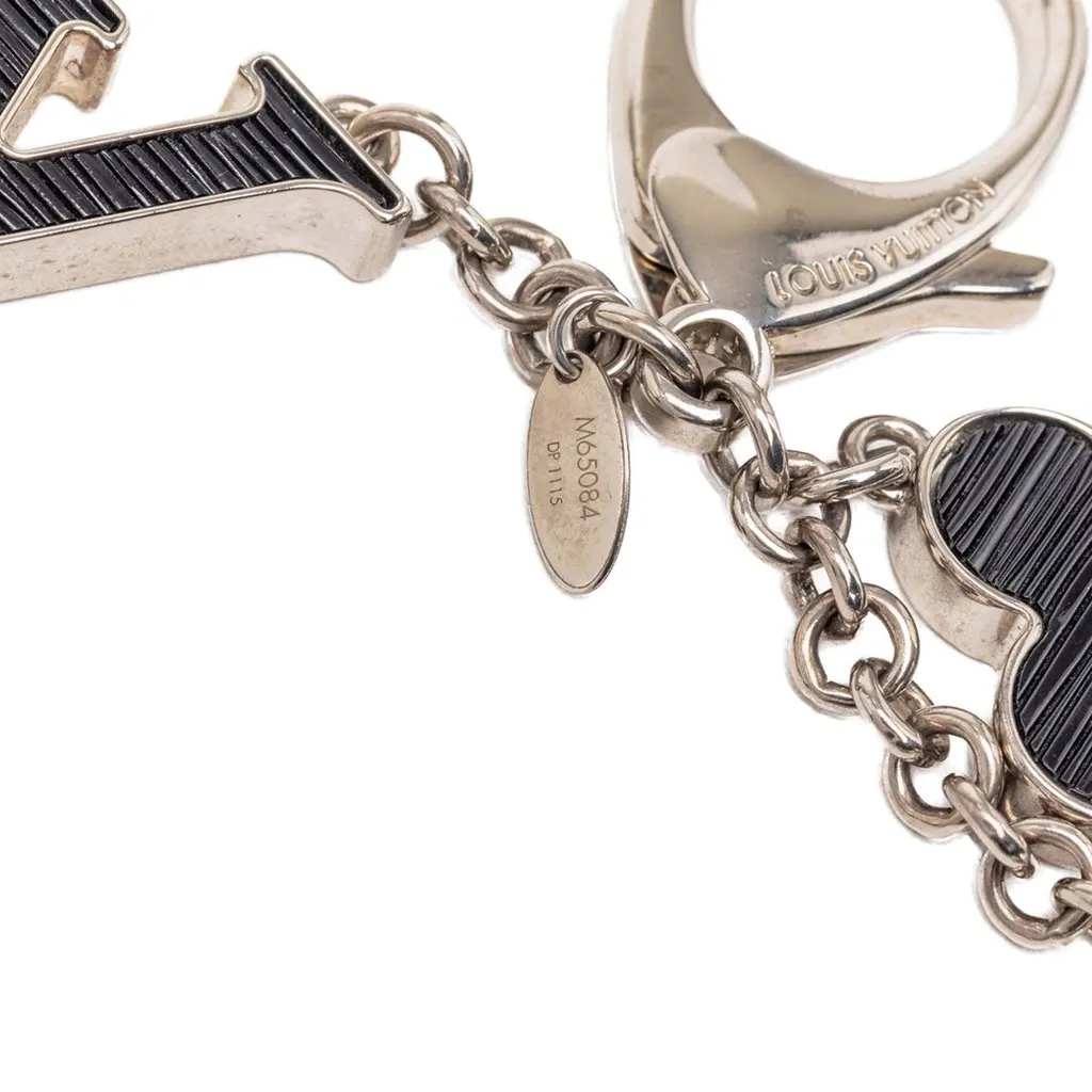 Louis Vuitton Brass Fleur D Epi Bag Charm Silver Metal Very good - Inside View