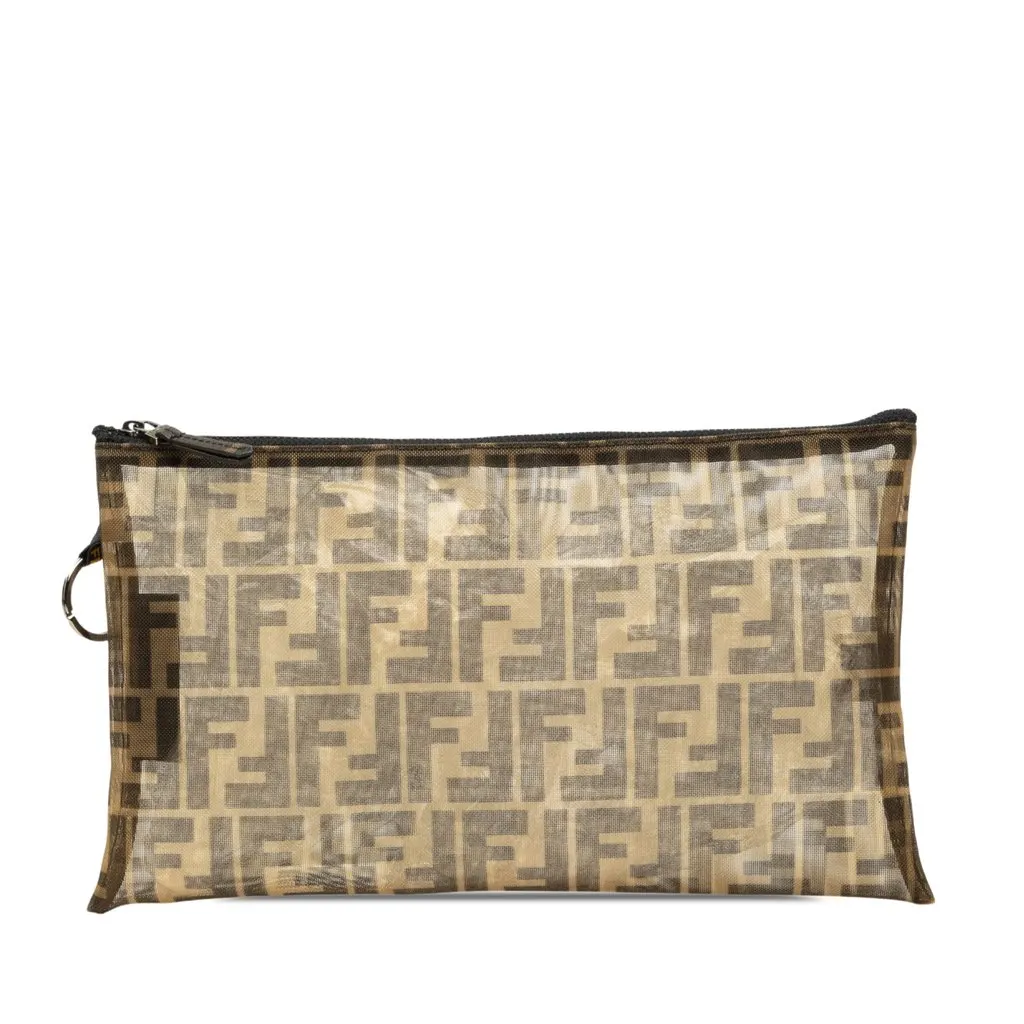 Fendi Zucca Mesh Clutch Brown Very good - Front View