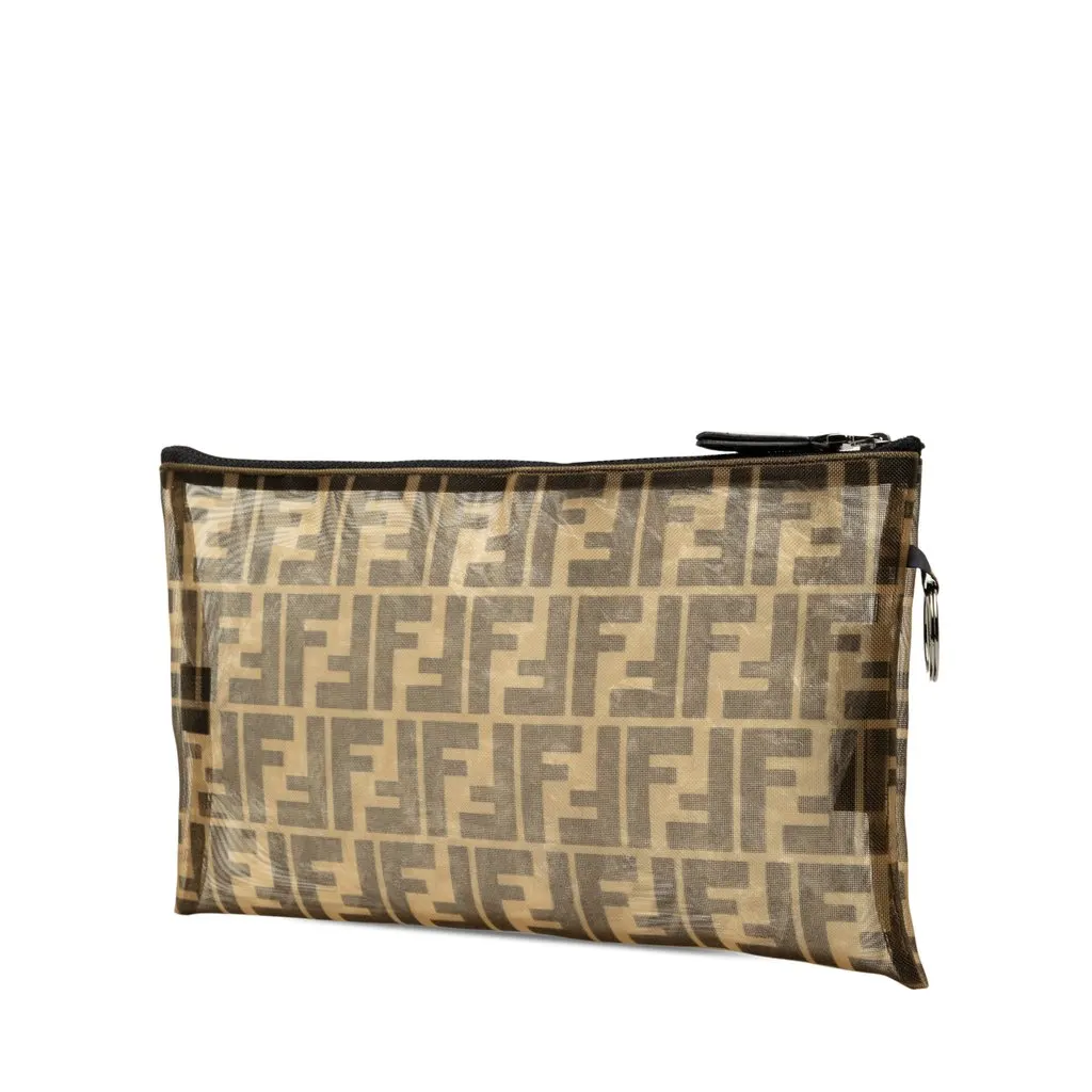 Fendi Zucca Mesh Clutch Brown Very good - Back View