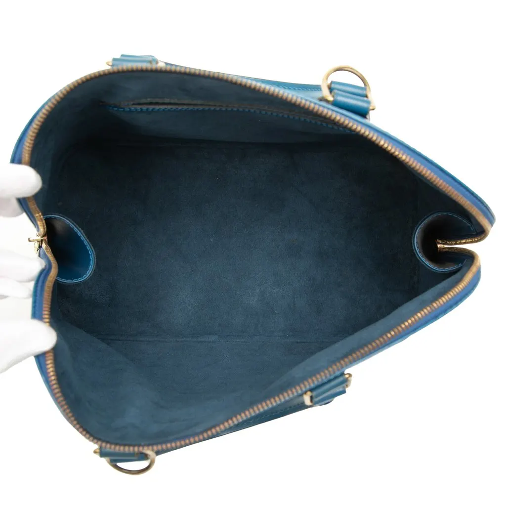 Louis Vuitton Epi Alma PM Blue Leather Good - Model View