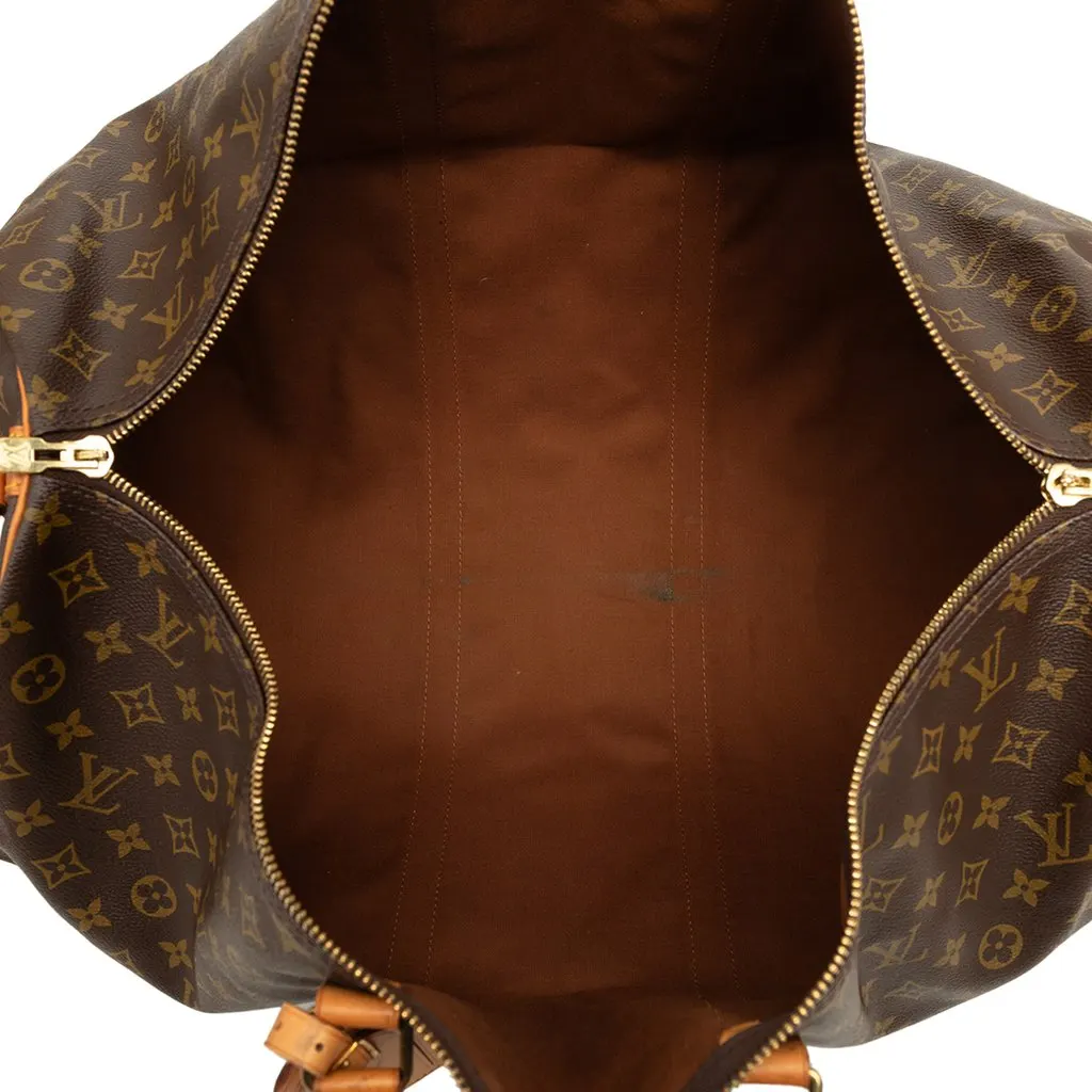 Louis Vuitton Monogram Keepall Bandouliere 60 Brown Canvas Good - Model View