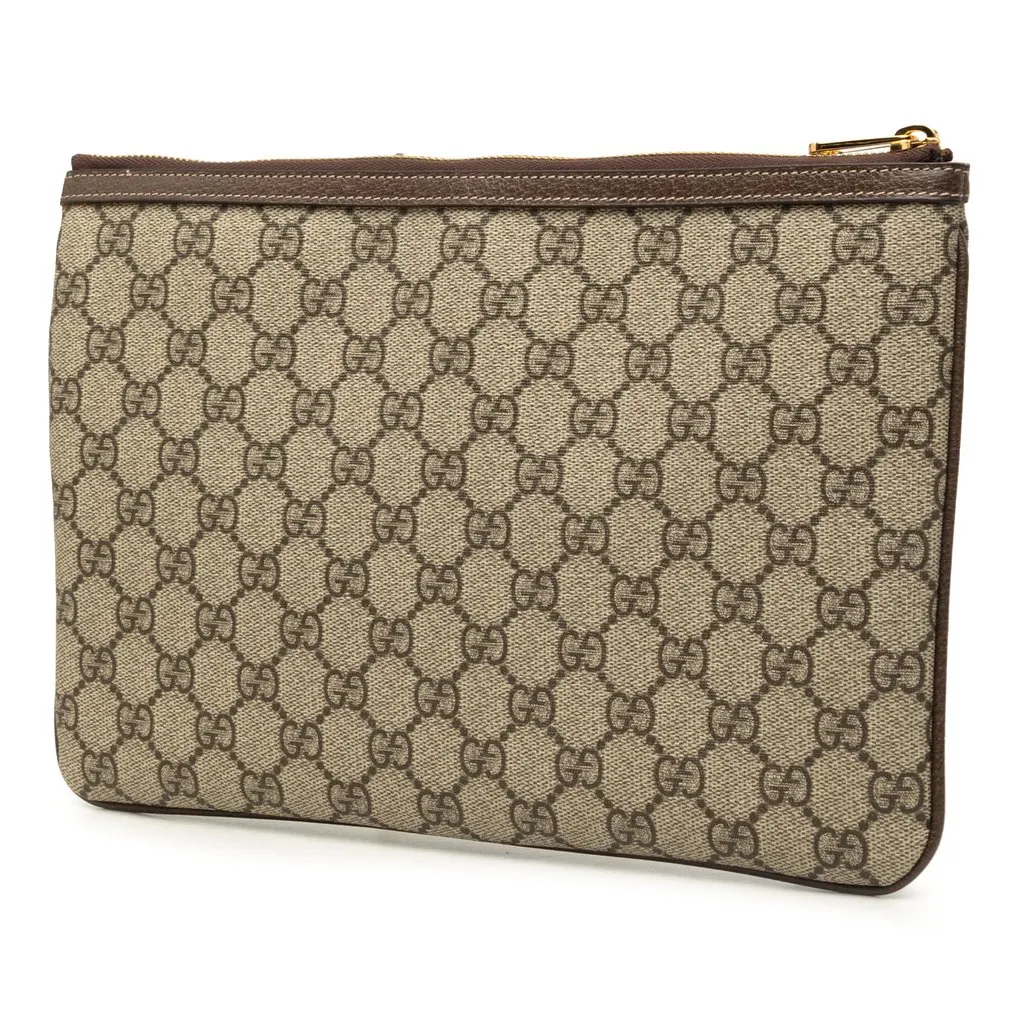 Gucci GG Supreme Web Ophidia Clutch Beige Very good - Back View