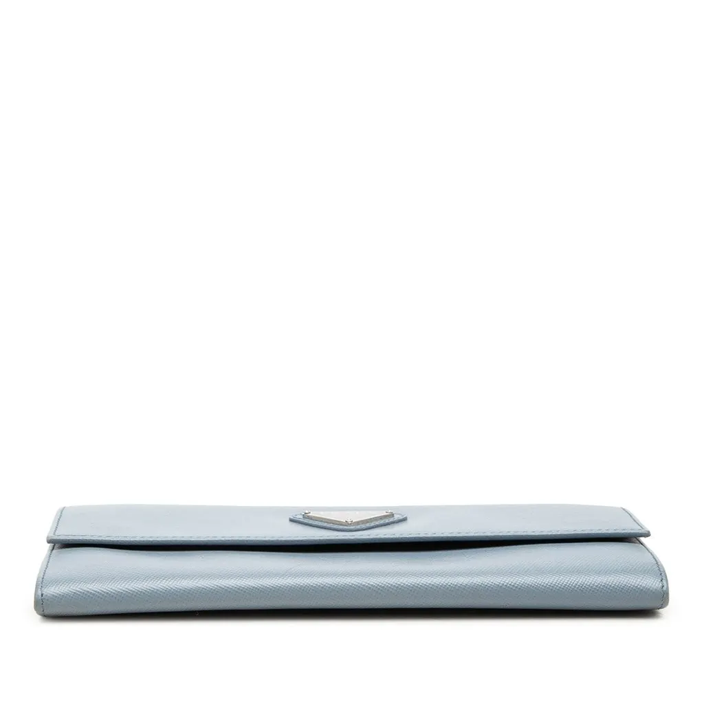 Prada Saffiano Continental Long Wallet Blue Leather Very good - Inside View