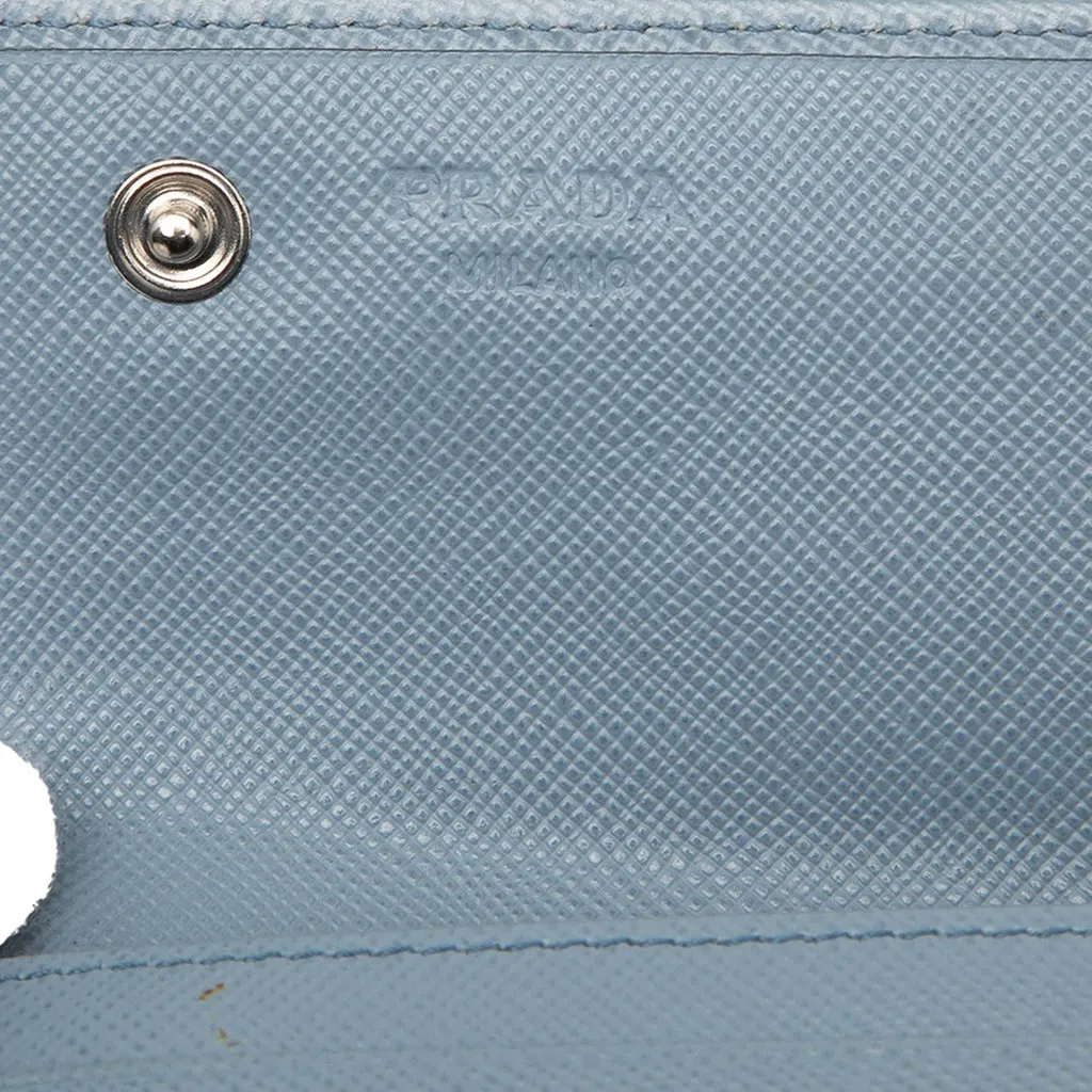 Prada Saffiano Continental Long Wallet Blue Leather Very good - Box View