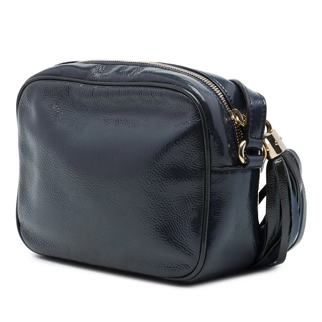Gucci Patent Soho Disco Crossbody Blue Leather Very good - Back View