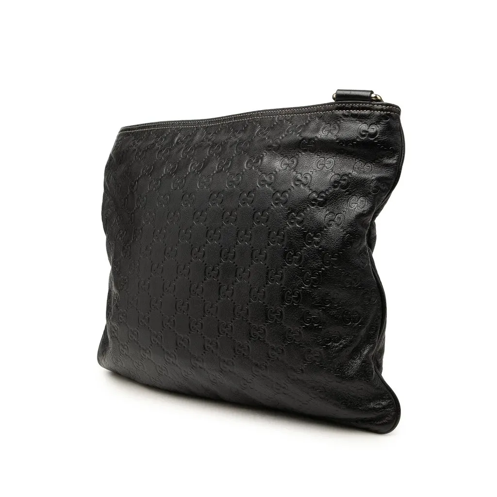 Gucci Guccissima Crossbody Black Leather Good - Back View