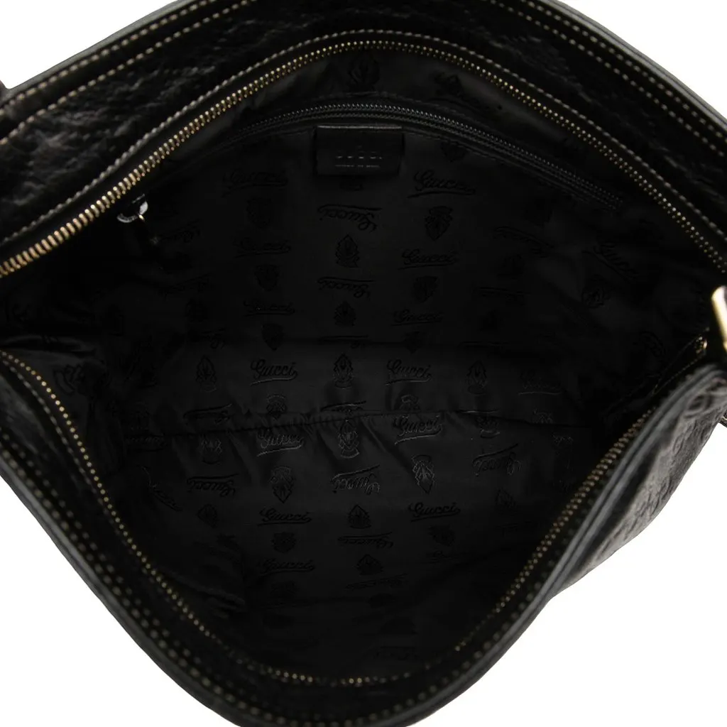 Gucci Guccissima Crossbody Black Leather Good - Model View