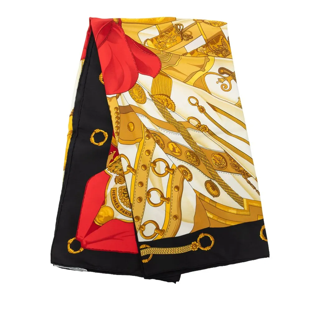 Hermès Soleil de Soie Silk Scarf 90 Gold Silk Very good - Front View