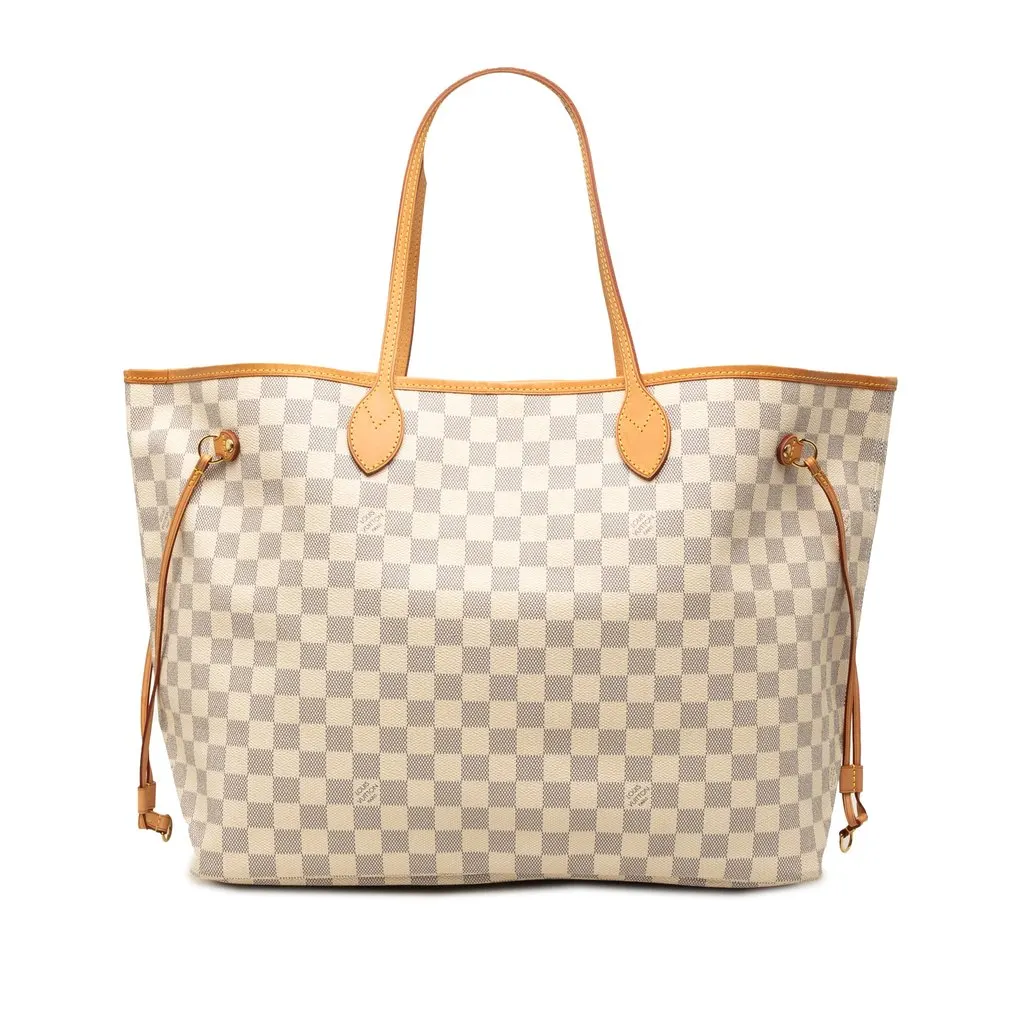 Louis Vuitton Damier Azur Neverfull GM White Very good - Front View