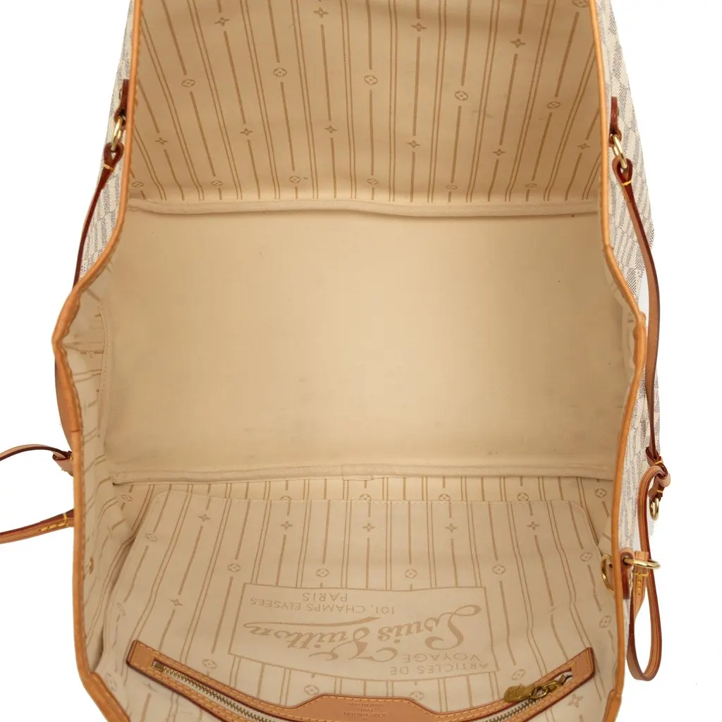 Louis Vuitton Damier Azur Neverfull GM White Very good - Model View