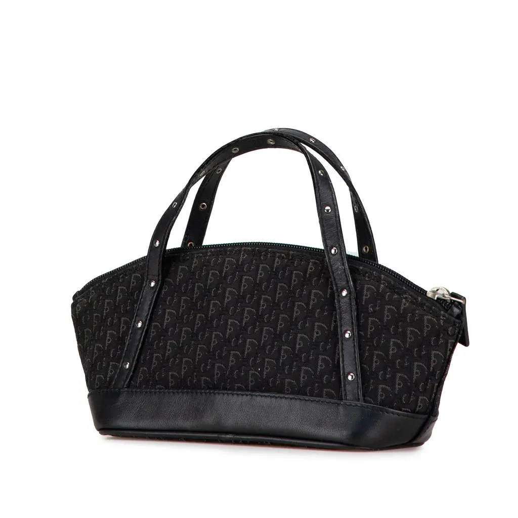 Dior Mini Diorissimo Trotter Canvas Street Chic Handbag Black Good - Back View