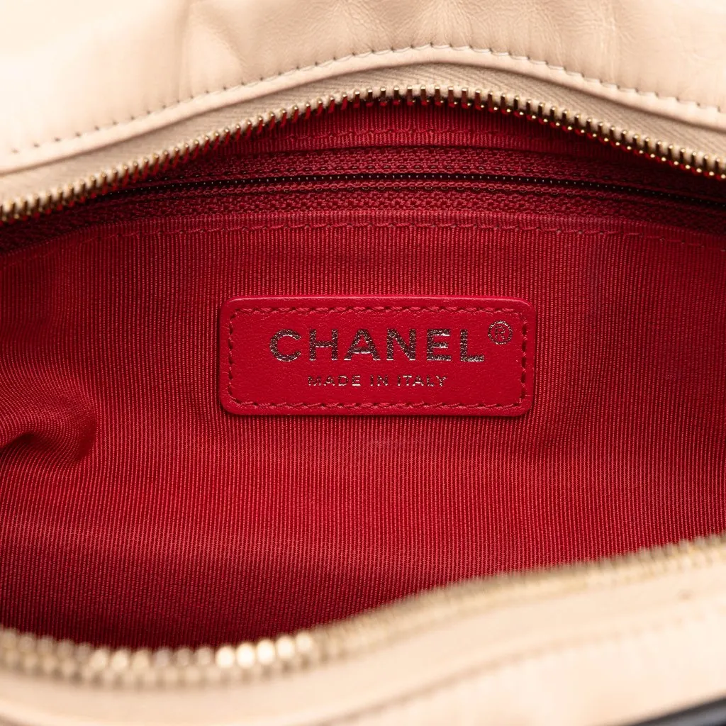 Chanel Medium Bicolor Lambskin Gabrielle Crossbody Beige Leather Very good - Box View