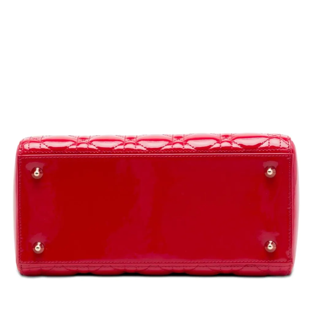 Dior Medium Patent Cannage Lady Dior Red Leather Very good - Inside View