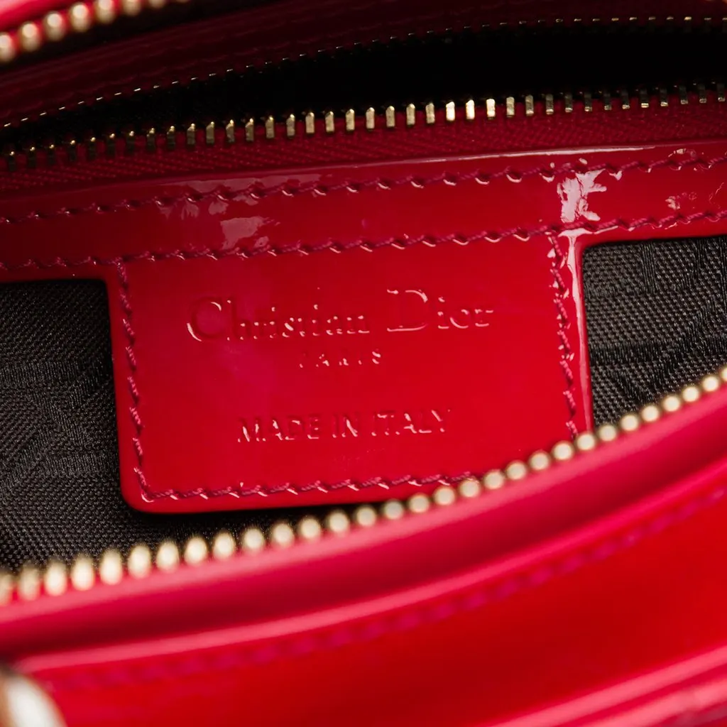 Dior Medium Patent Cannage Lady Dior Red Leather Very good - Box View