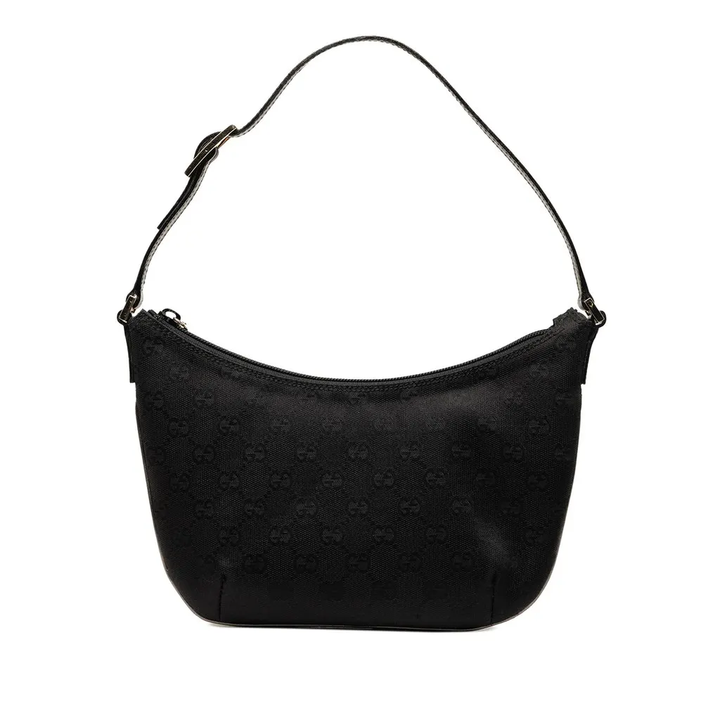 Gucci GG Canvas Shoulder Bag Black Canvas Very good - Front View