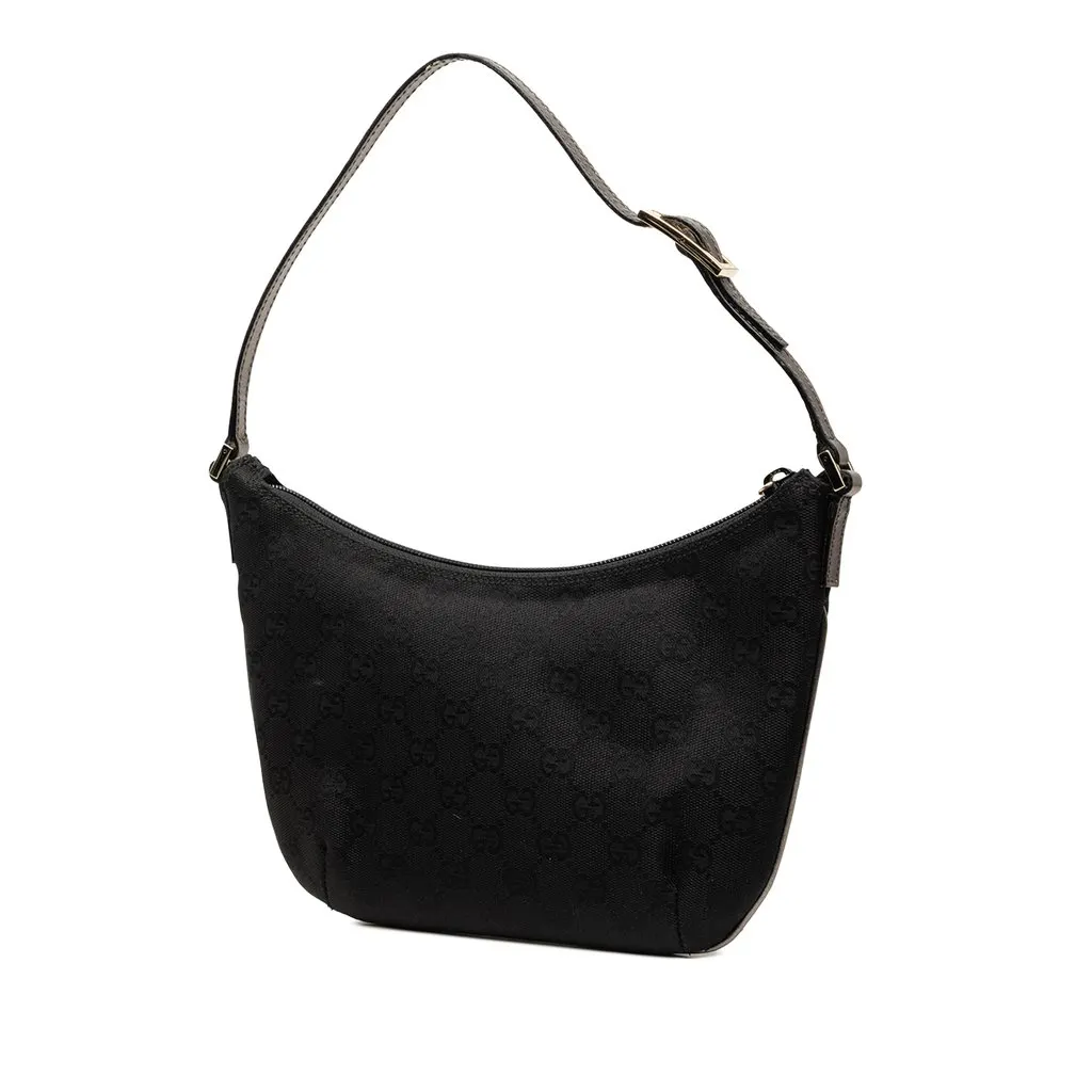 Gucci GG Canvas Shoulder Bag Black Canvas Very good - Back View